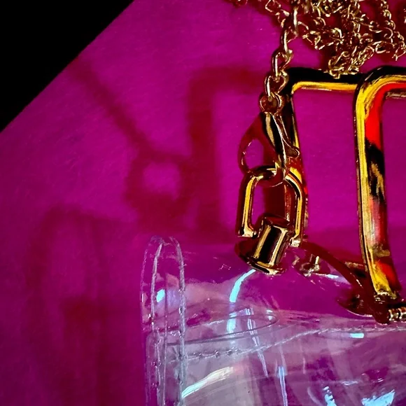 NIP Clear PVC Crossbody with gold chain. Gold hardware- wallet not included. - Picture 6 of 7